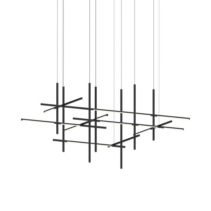 Labyrinth Intersections LED Pendant Light in Satin Black (Large).