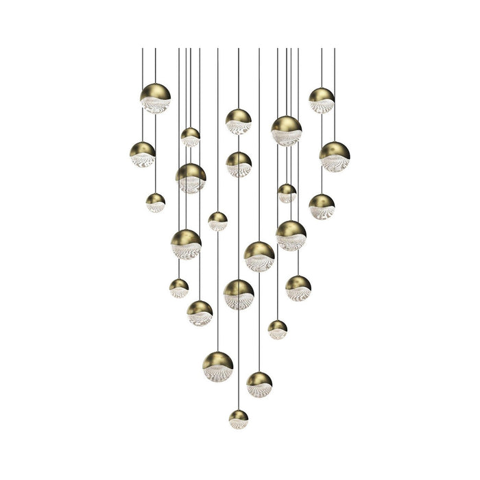 Grapes® 24-Light Round LED Multipoint Pendant Light in Brass/Assorted Bulb.