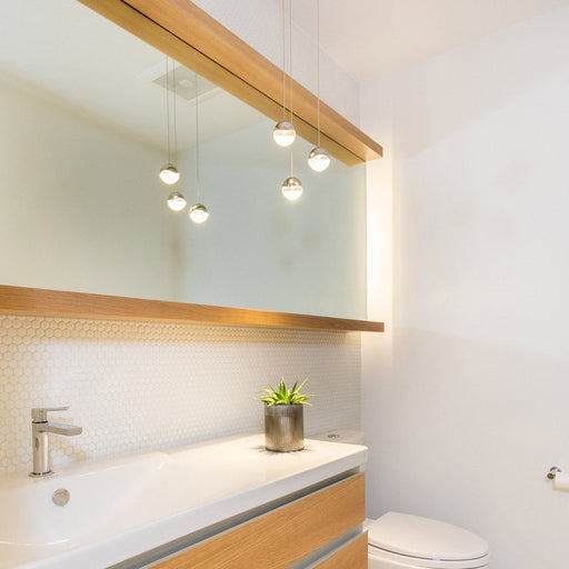 Grapes® LED Multipoint Pendant Light in bathroom.