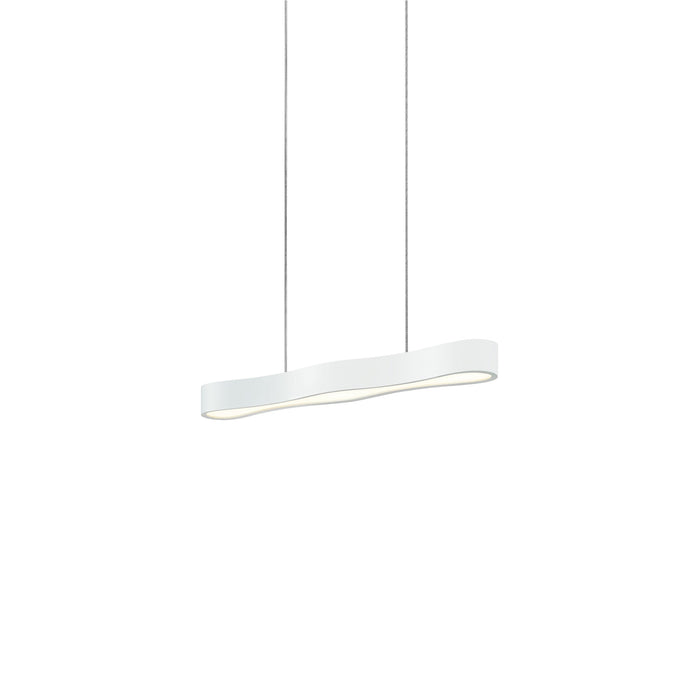 Corso Linear LED Pendant Light in Textured White (Small).