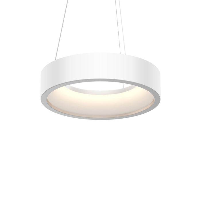 Tromme™ LED Pendant Light in Satin White (18-Inch Short).