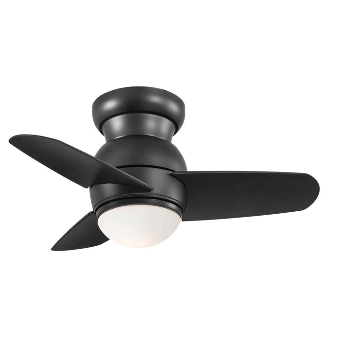 Spacesaver LED Ceiling Fan in Coal/Etched Opal.