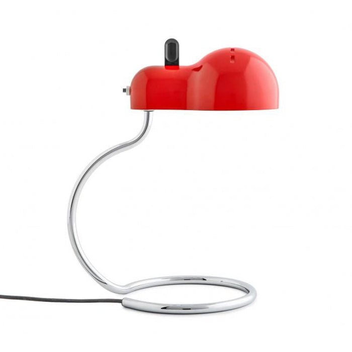 MiniTopo Table Lamp in Red/Chrome.