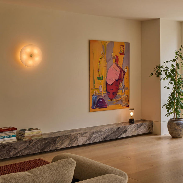 Magma Semi Flush Mount Ceiling Light in living room.