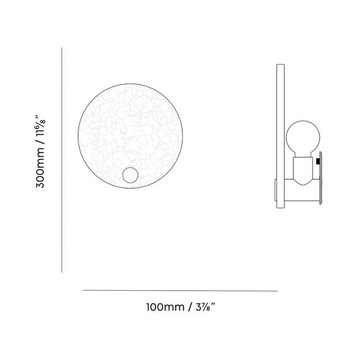 Magma Wall Light - line drawing.