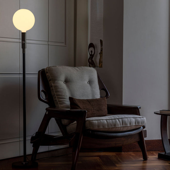 Poise Sphere V LED Adjustable Floor Lamp in living room.