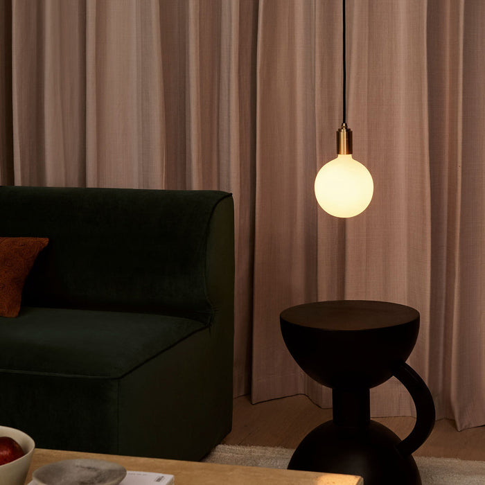 Sphere IV Plug-In Pendant Light in living room.