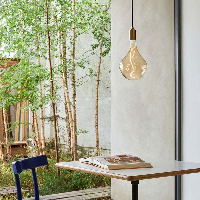 Voronoi II Plug-In Pendant Light in living room.