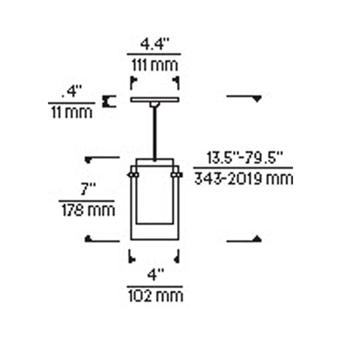 Echo Pendant Light - line drawing.