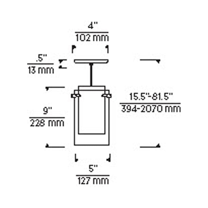 Echo Pendant Light - line drawing.