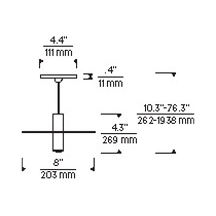 Mini Ponte LED Low Voltage Pendant Light - line drawing.