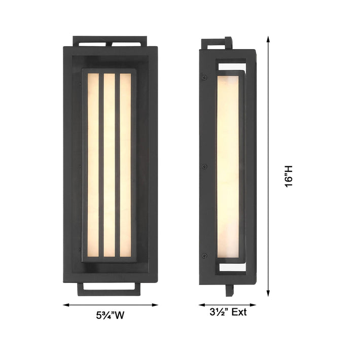 Eastly Outdoor LED Wall Light - line drawing.