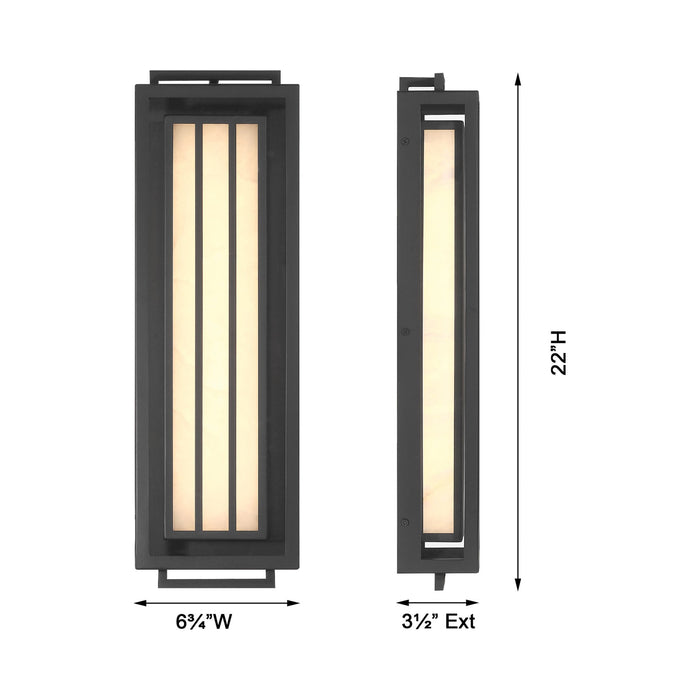 Eastly Outdoor LED Wall Light - line drawing.