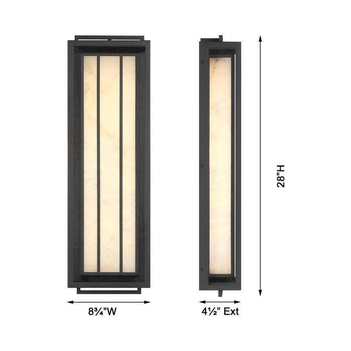 Eastly Outdoor LED Wall Light - line drawing.