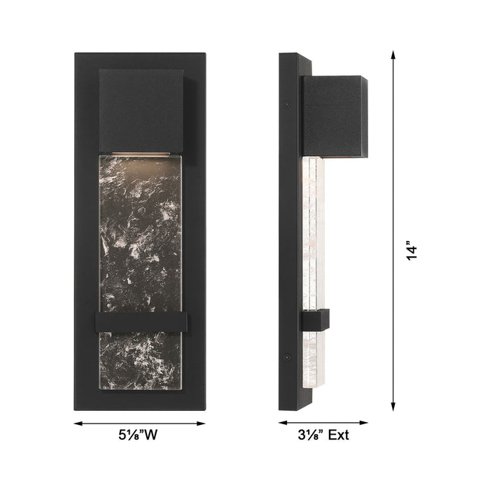 Sol Outdoor LED Wall Light - line drawing.