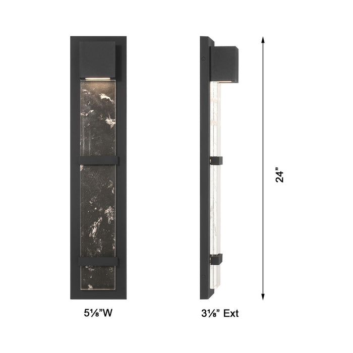 Sol Outdoor LED Wall Light - line drawing.