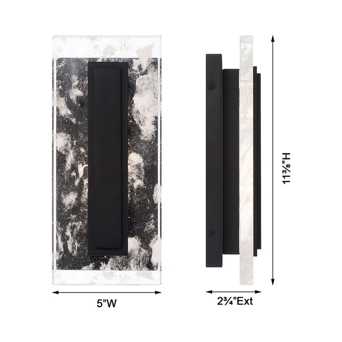 Temecula Outdoor LED Wall Light - line drawing.