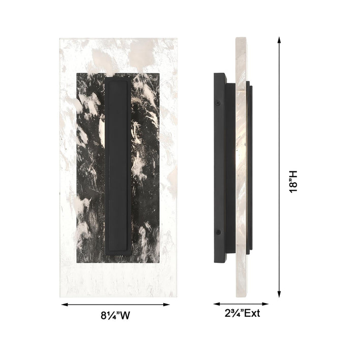 Temecula Outdoor LED Wall Light - line drawing.