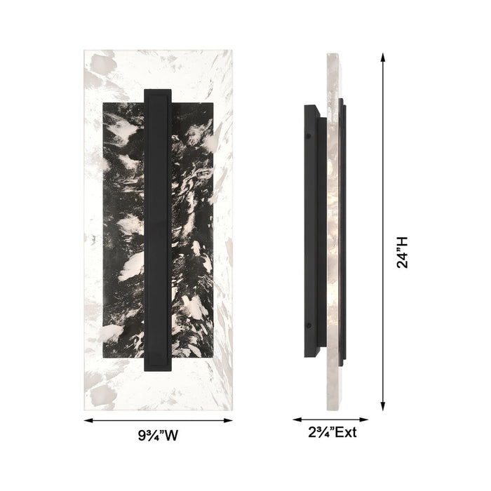 Temecula Outdoor LED Wall Light - line drawing.