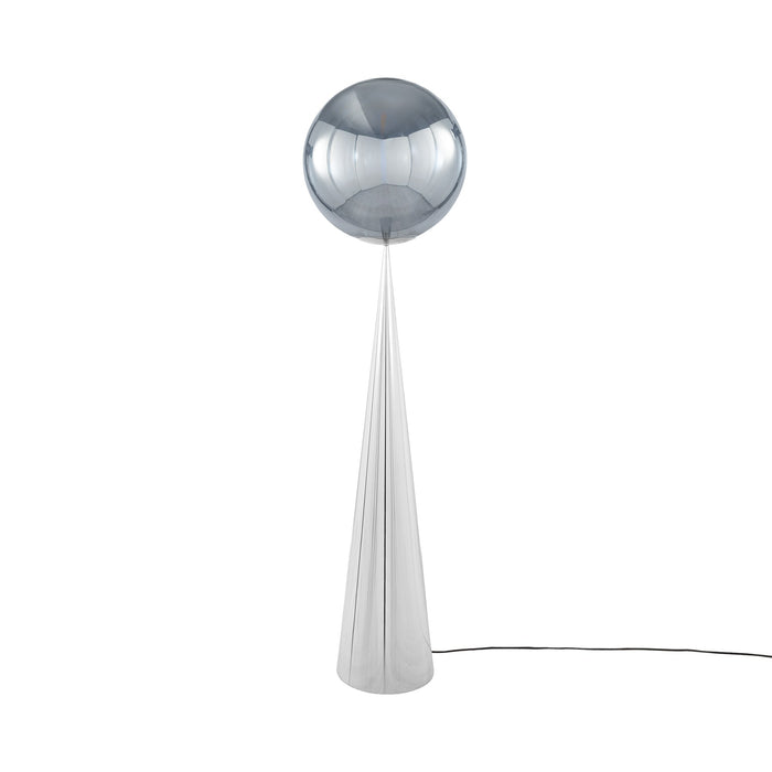 Globe Fat LED Floor Lamp in Silver/Silver.