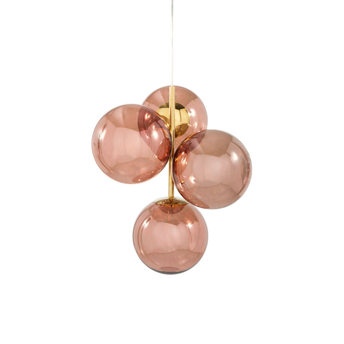 Globe LED Mini Chandelier in Copper.