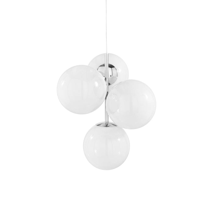 Globe LED Mini Chandelier in Opal/Silver.