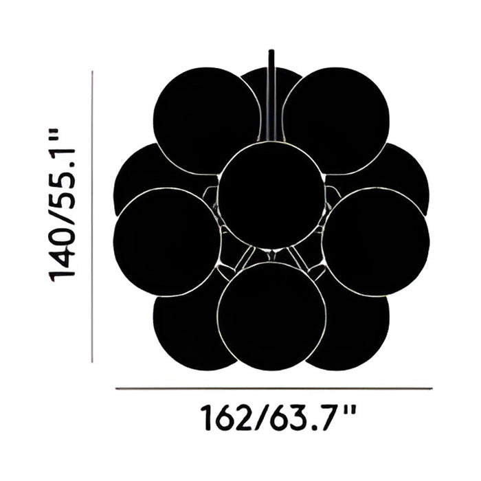 Melt Burst LED Chandelier - line drawing.