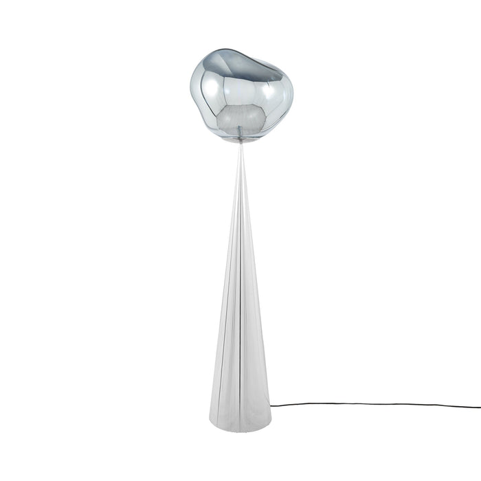 Melt Cone Fat LED Floor Lamp in Silver/Silver.