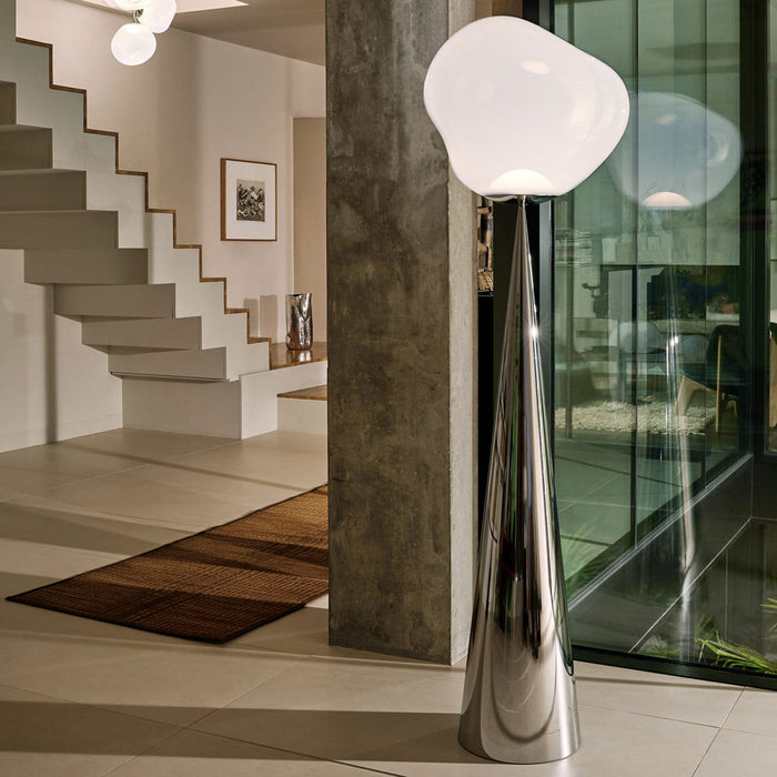 Melt Cone Fat LED Floor Lamp in living room.