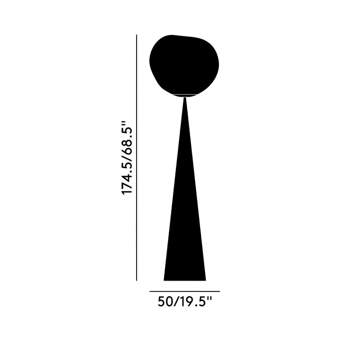 Melt Cone Fat LED Floor Lamp - line drawing.