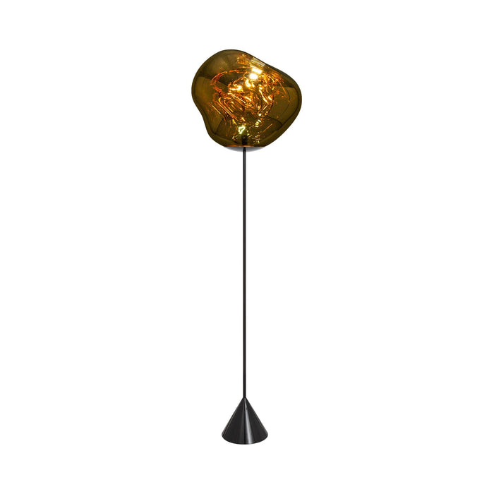 Melt Cone Slim LED Floor Lamp in Gold.