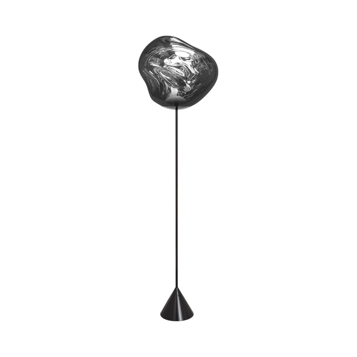 Melt Cone Slim LED Floor Lamp in Silver.