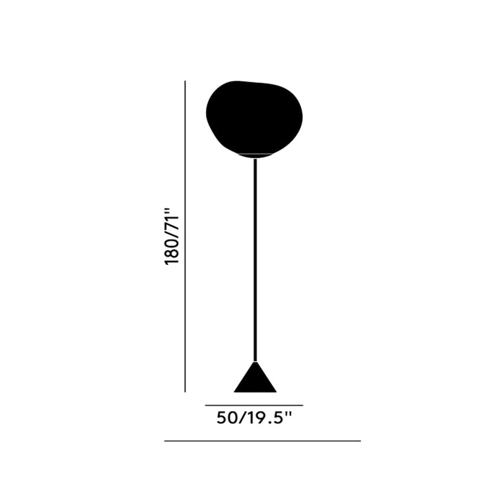 Melt Cone Slim LED Floor Lamp - line drawing.