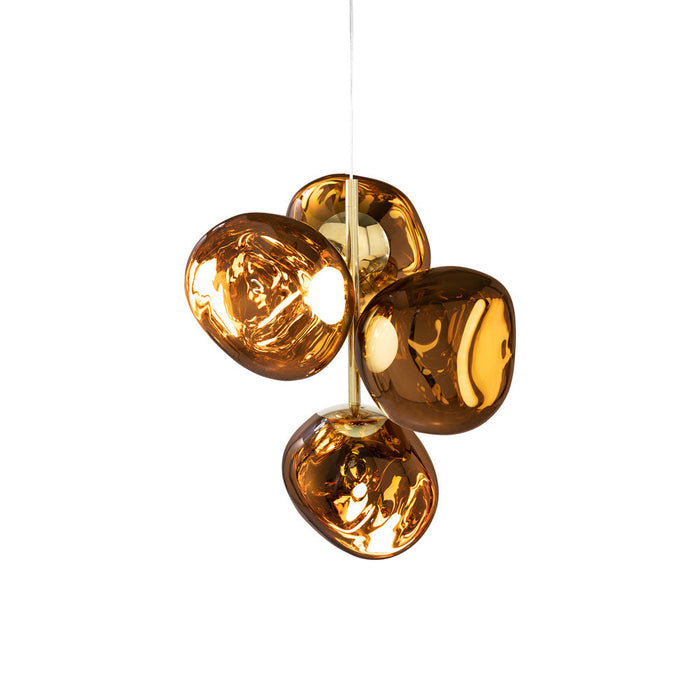 Melt LED Mini Chandelier in Gold.