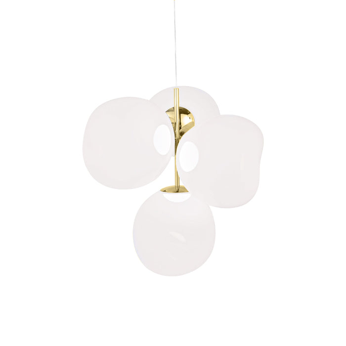 Melt LED Mini Chandelier in Opal/Gold.