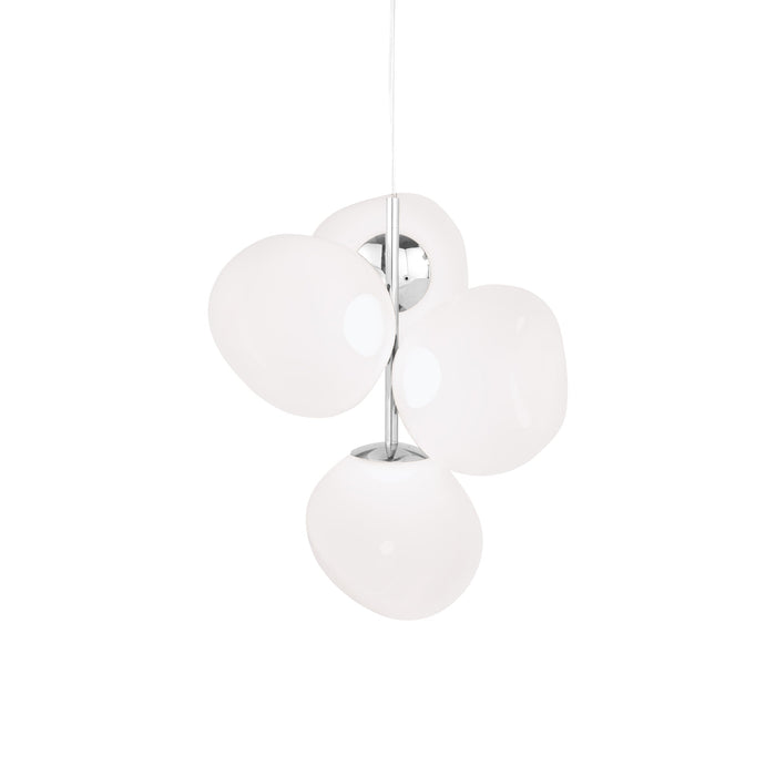 Melt LED Mini Chandelier in Opal/Silver.