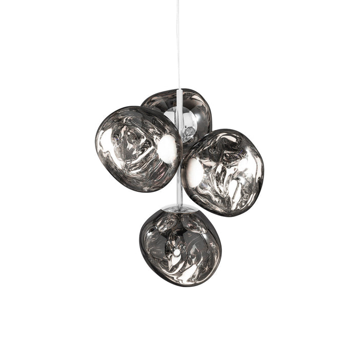 Melt LED Mini Chandelier in Silver.