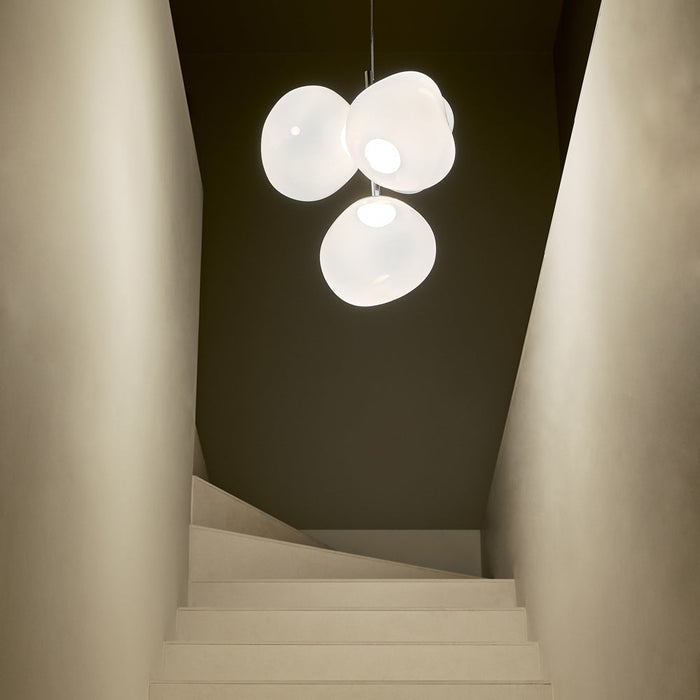 Melt LED Mini Chandelier in hallway.