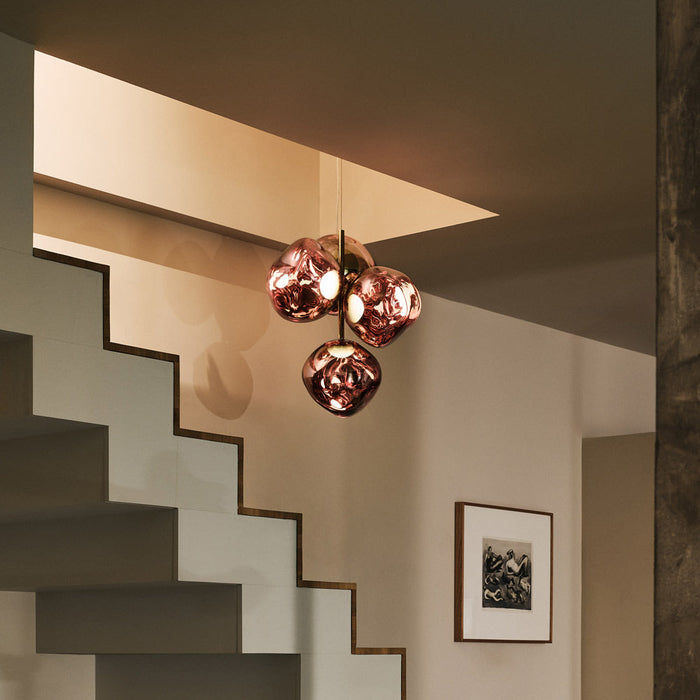 Melt LED Mini Chandelier in hallway.