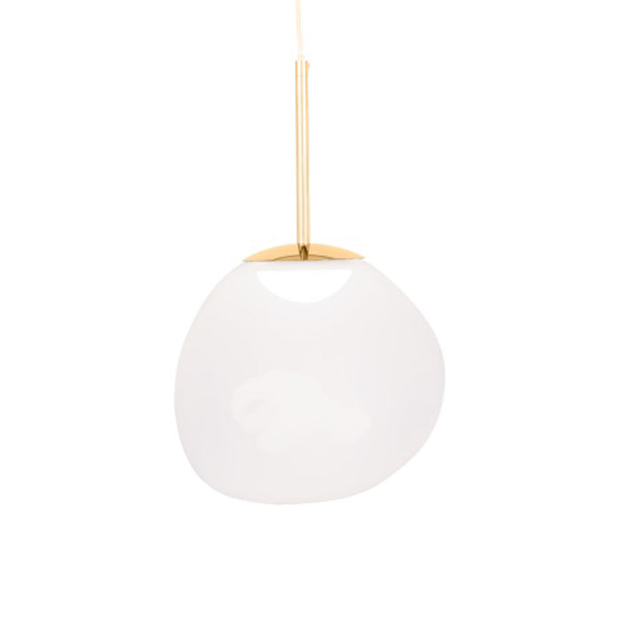 Melt LED Mini Pendant Light in Opal/Gold.