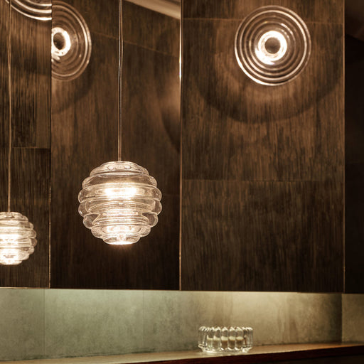 Press Sphere LED Mini Pendant Light in bathroom.