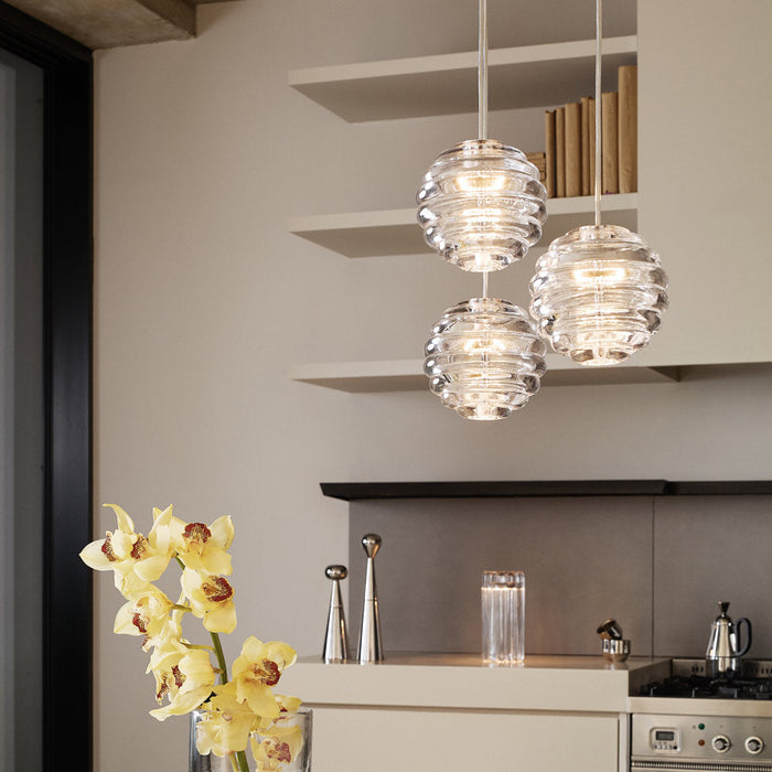 Press Sphere LED Mini Pendant Light in kitchen.