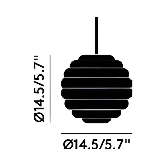 Press Sphere LED Mini Pendant Light - line drawing.