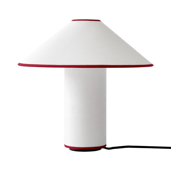 Colette Table Lamp in White/Merlot.