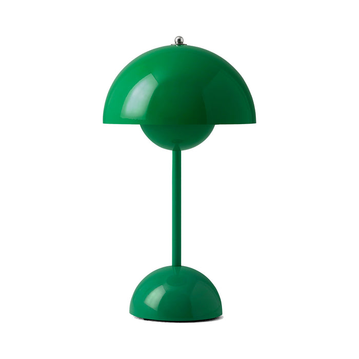 Flowerpot Portable Table Lamp in Signal Green.