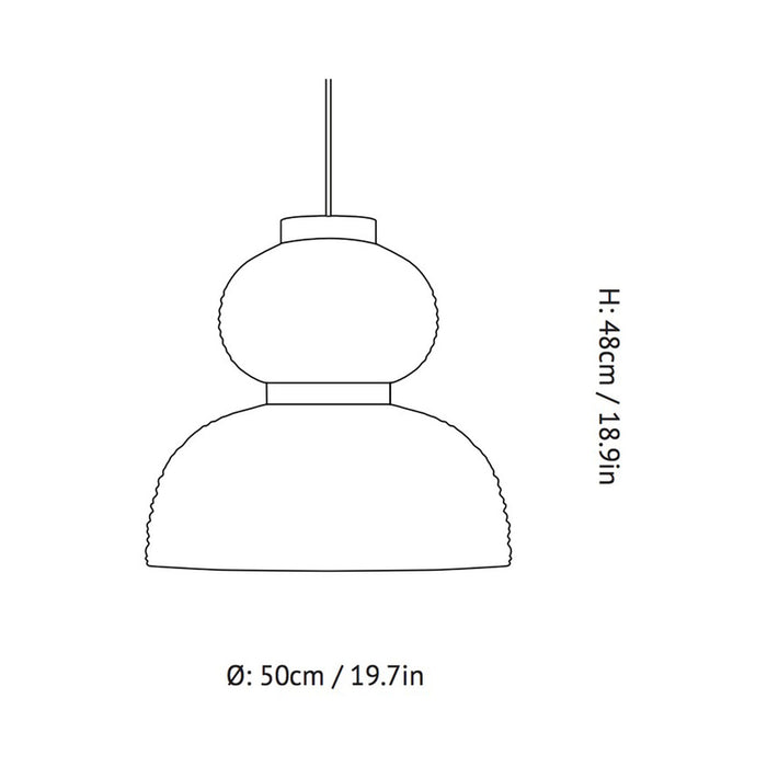 Formakami JH4 Pendant Light - line drawing.