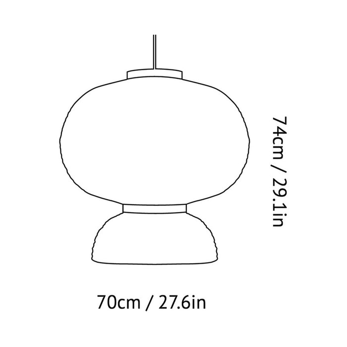 Formakami JH5 Pendant Light - line drawing.