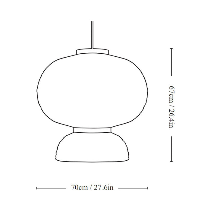 Formakami Pendant Light - line drawing.