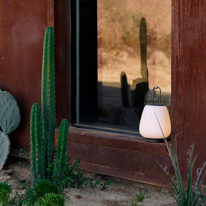 Lucca Outdoor LED Table Lamp in Outside Area.