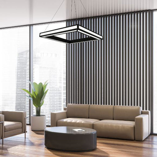 Strata LED Pendant Light in living room.
